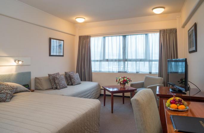 A room at the Bay Plaza Hotel