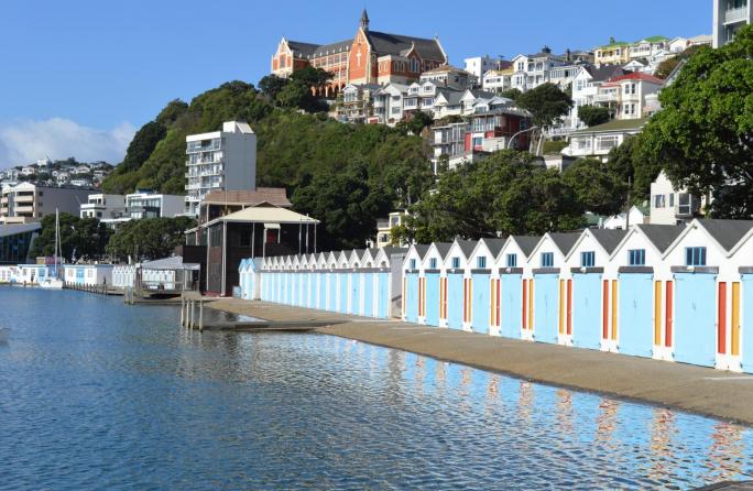 The Boat sheds around Oriental Parade